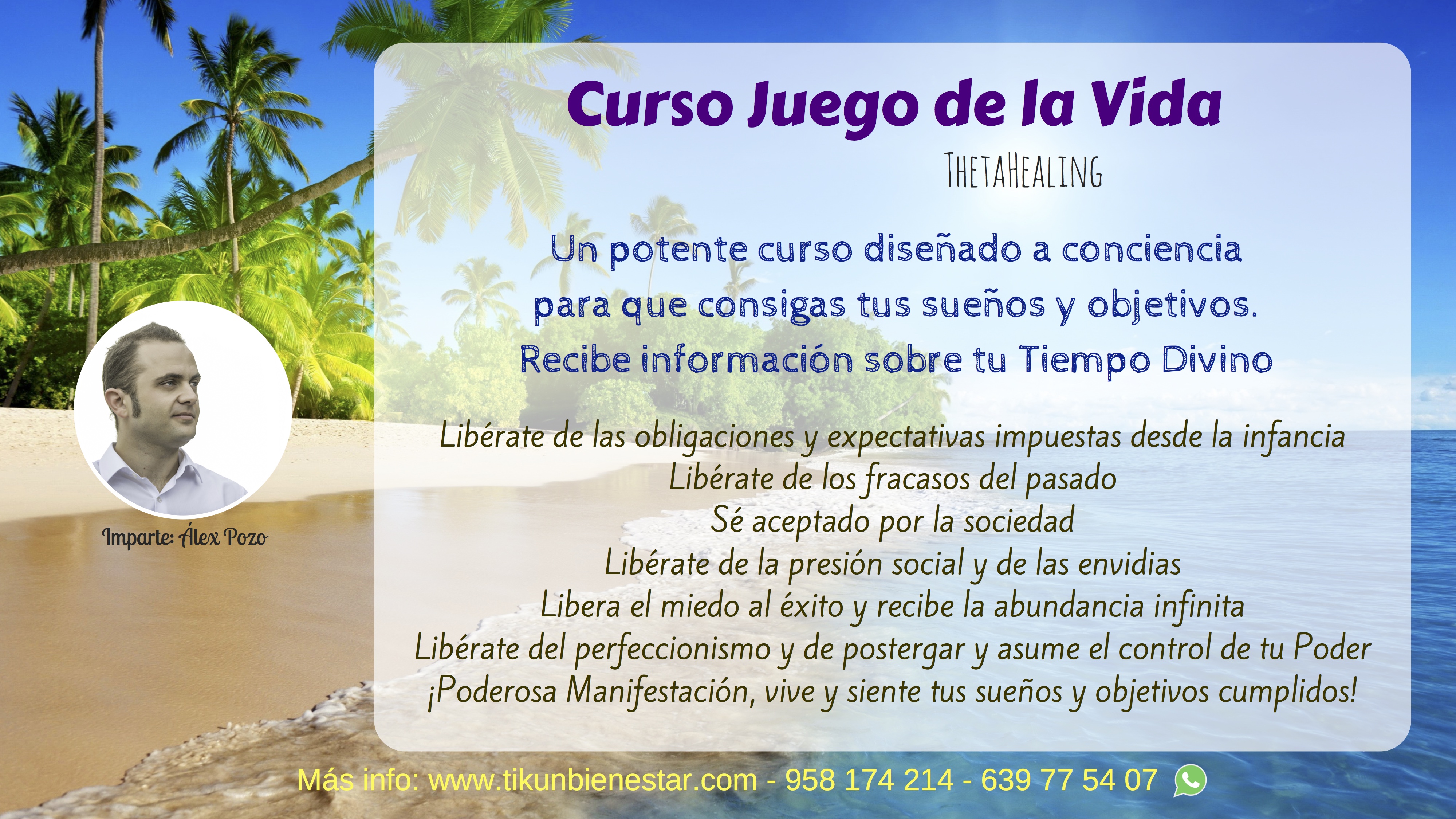 CURSO juego de la vida thetahealing alex pozo tikun centro del bienestar cullar vega granada andalucia españa