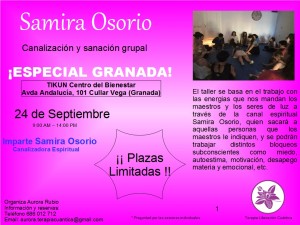 TALLER CANALIZACION Y SANACION GRUPAL SAMIRA OSORIO TIKUN CENTRO DEL BIENESTAR CULLAR VEGA GRANADA ANDALUCIA