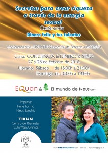 curso conciencia dinero sexo neus sanchis irene tormo tikun centro del bienestar cullar vega granada españa